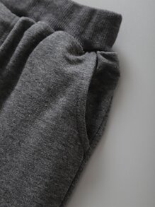 SHEIN Explorewe 青年男孩格子圖案及字母圖案連帽衛衣及有扣蓋口袋運動長褲