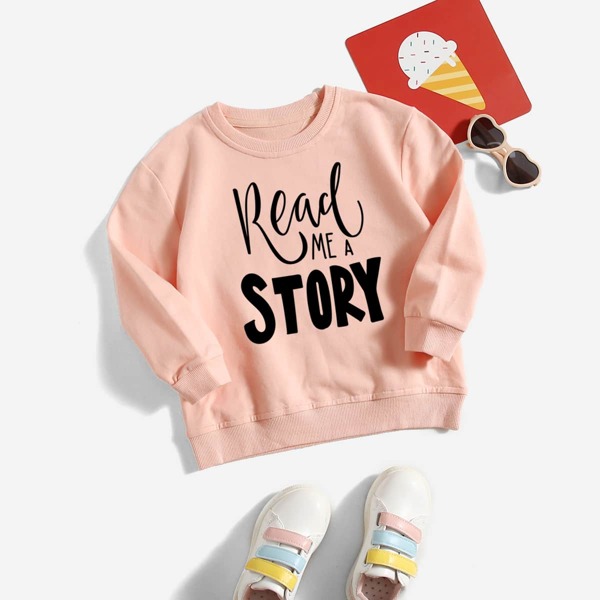 

Toddler Girls Slogan Graphic Sweatshirt, Pink
