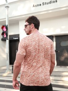 Men Marled Knit Tee - Multicolor - View 2