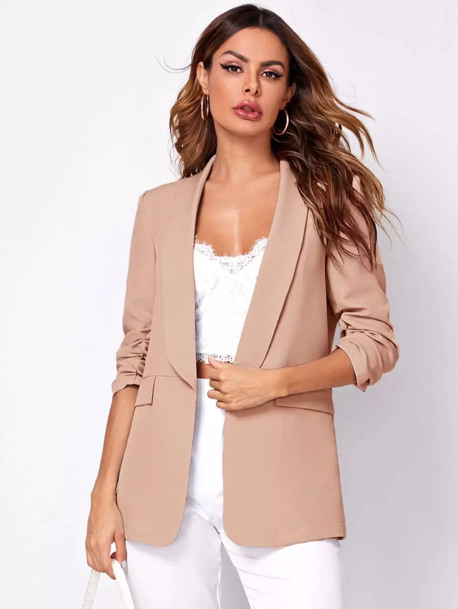 BizChic Women Fashion Spring Classic Apricot Blazer For Daily Commute In Fall/Winter - Apricot - View 1