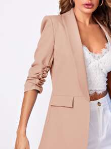 BizChic Women Fashion Spring Classic Apricot Blazer For Daily Commute In Fall/Winter - Apricot - View 4