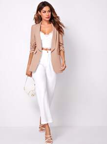BizChic Women Fashion Spring Classic Apricot Blazer For Daily Commute In Fall/Winter - Apricot - View 5