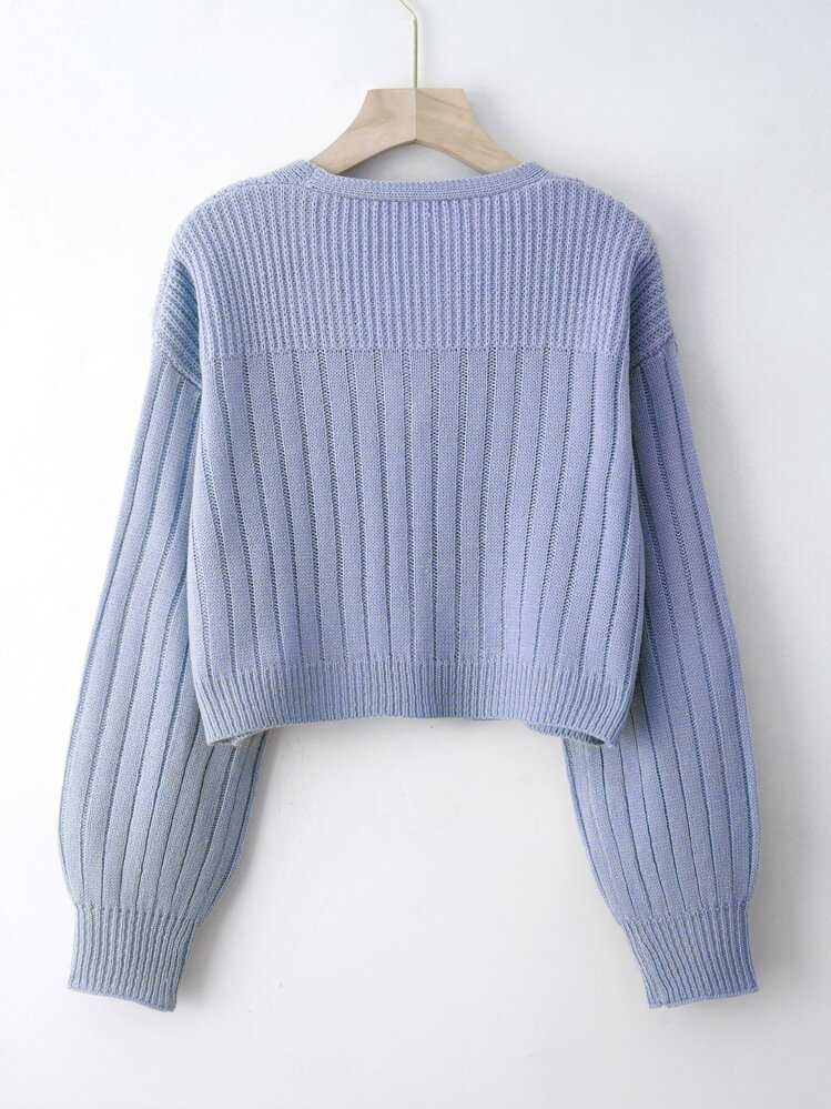 كارديجان بأزرار للنهاية منخفض الأكتاف - أزرق فاتح اللون - مشاهدة 2