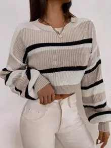 RueChic Colour Block Drop Shoulder Jumper - Multicolor - View 7