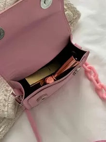 Bolso cuadrado mini solapa rosado - Rosa - Ver 4