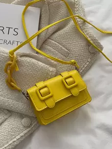 迷你翻蓋方包 - 黃色 - 查看 7