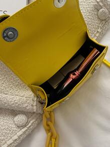 迷你翻蓋方包 - 黃色 - 查看 6