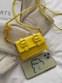 迷你翻蓋方包 - 黃色 - 查看 4