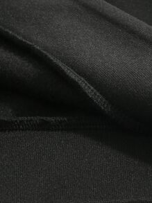 Manfinity Hypemode Men Slogan Graphic Kangaroo Pocket Drawstring Thermal Hoodie & Joggers - Black - View 3