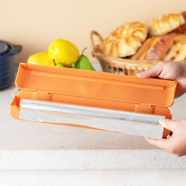 

1pc Random Color Plastic Wrap Dispenser, Multicolor