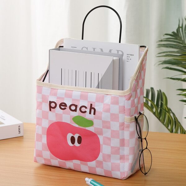 

1pc Peach Pattern Hanging Storage Bag, Multicolor