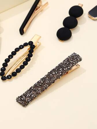 6 st geometriska dekorationer eleganta metallhårspännen för dagliga avslappnade utflykter gatukläder klor hårklämmor hårspännen, skolsaker, håraccessoarer