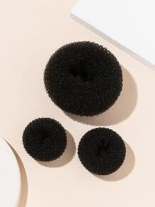 3pcs Auxiliary Hair Tools Minimalist Solid Hair Tie Casual,Woman Head Accessories, Woman Hair Accessories Ponytail Holders Hair Elastics Hair Rubber Bands Scrunchies Hair Rope Elastic Hair Tie, Hair Bobbles Gym Beauty Makeup Woman Accessories Elastic Band - Black - View 2