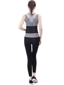 Synthetic Rubber Breathable Sports Waist Protector Shapewear Waist Trainer Corset - Black - View 2