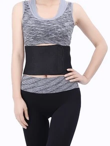 Synthetic Rubber Breathable Sports Waist Protector Shapewear Waist Trainer Corset - Black - View 6