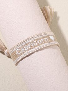 Pulsera con diseño de fleco constelación con bordado de letra - Multicolor - Ver 2