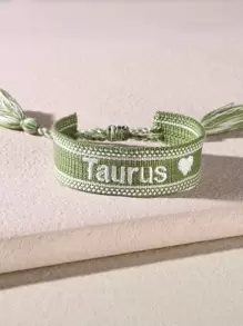 金牛座字母刺繡流蘇裝飾手環 - 彩色 - 查看 1