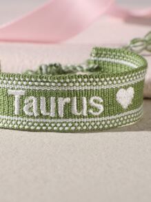 金牛座字母刺繡流蘇裝飾手環 - 彩色 - 查看 2