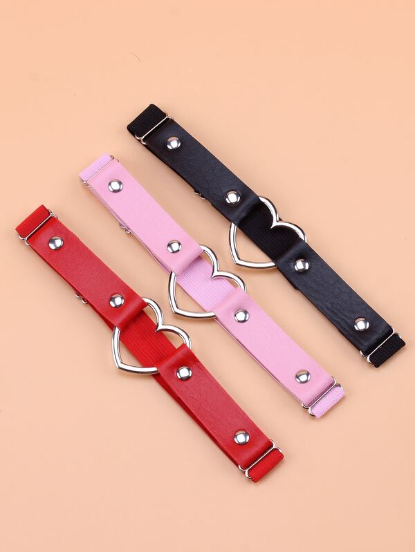 3 piezas Cinturón con adorno de corazón