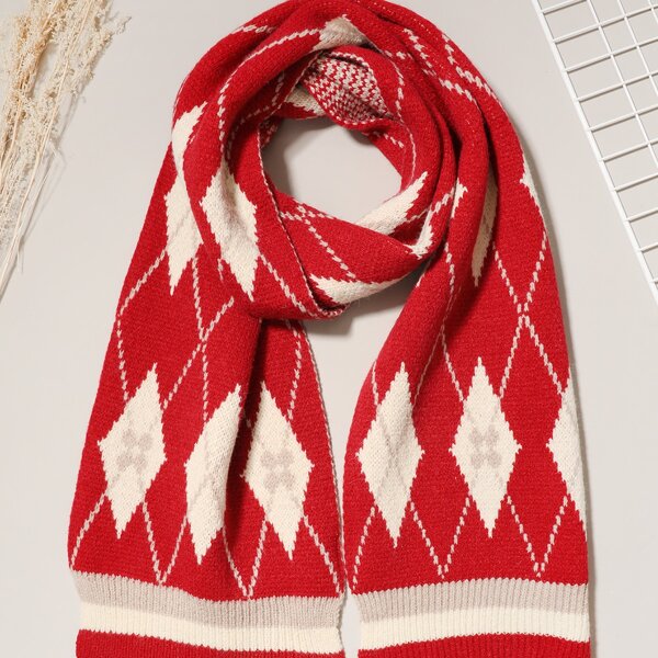 

Rhombus Print Scarf, Multicolor