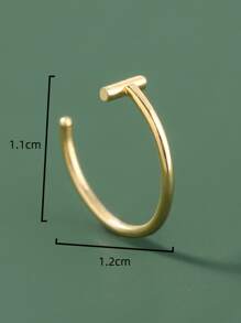 Nooxian T Design Nose Cuff - Yellow Gold - View 3
