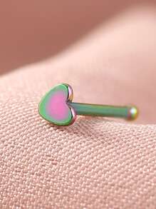 心形細節鼻環首飾 - 彩色 - 查看 4