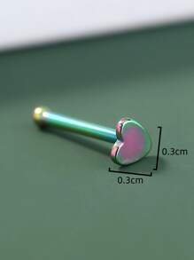 心形細節鼻環首飾 - 彩色 - 查看 3