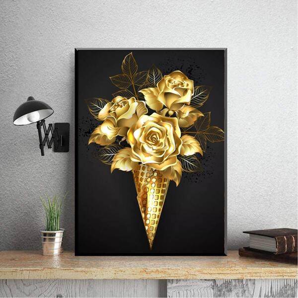 

Floral Print DIY Diamond Unframed Painting, Multicolor