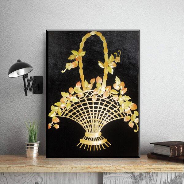 

Flower Basket Print DIY Diamond Unframed Painting, Multicolor
