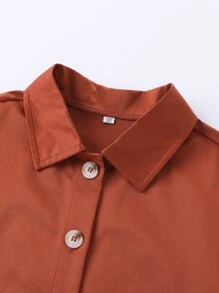Boys Drop Shoulder Flap Pocket Jacket - Burnt Orange - View 3