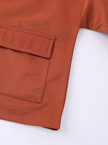 Boys Drop Shoulder Flap Pocket Jacket - Burnt Orange - View 4
