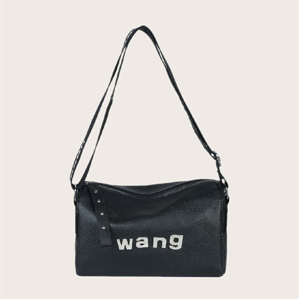 

Letter Graphic Crossbody Bag, Black