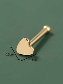 Men Heart Decor Nose Stud - Vàng - Xem 4