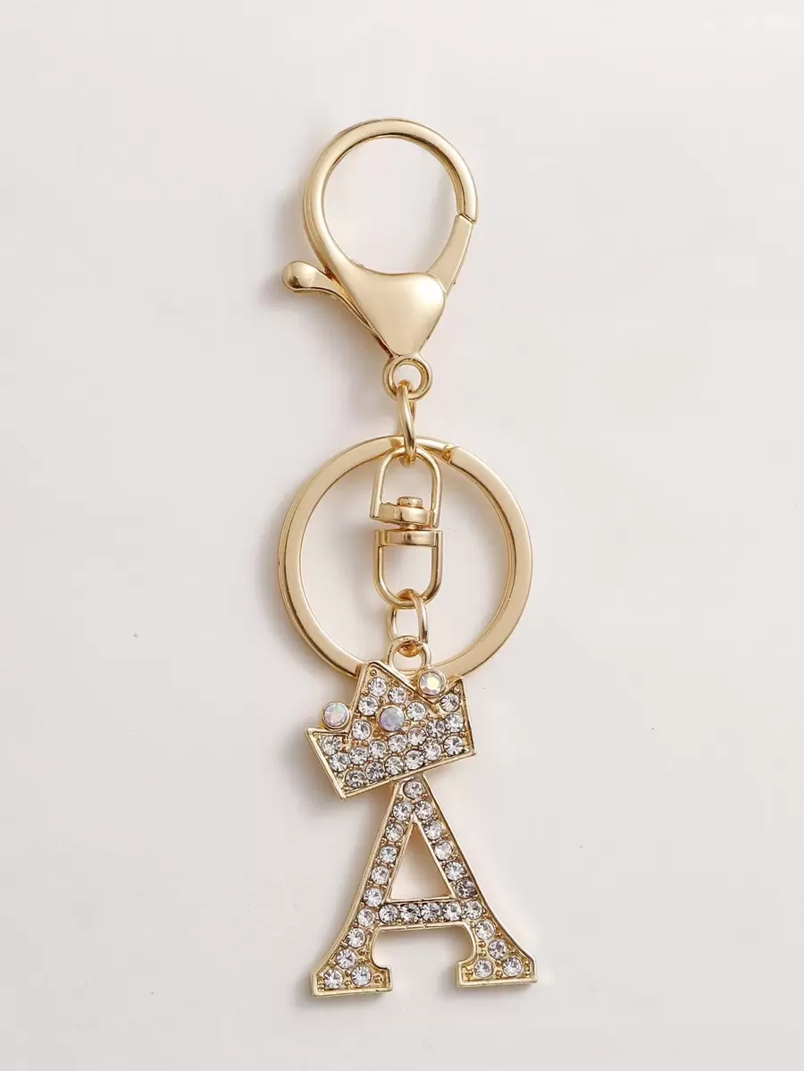 派对水钻字母饰物钥匙扣汽车配件包包饰物学校 - 彩色 - 查看 1