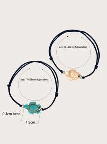 2 cái Vòng đeo tay trang trí Rùa - Nhiều màu - Xem 3