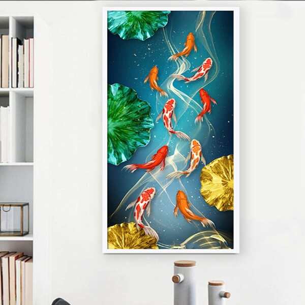 

Fish Print DIY Diamond Unframed Painting, Multicolor