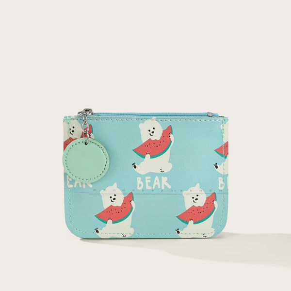 

Cartoon Graphic Card Holder, Mint green