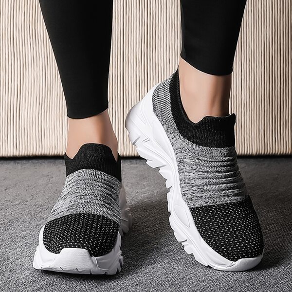 

Two Tone Slip On Chunky Sneakers, Grey