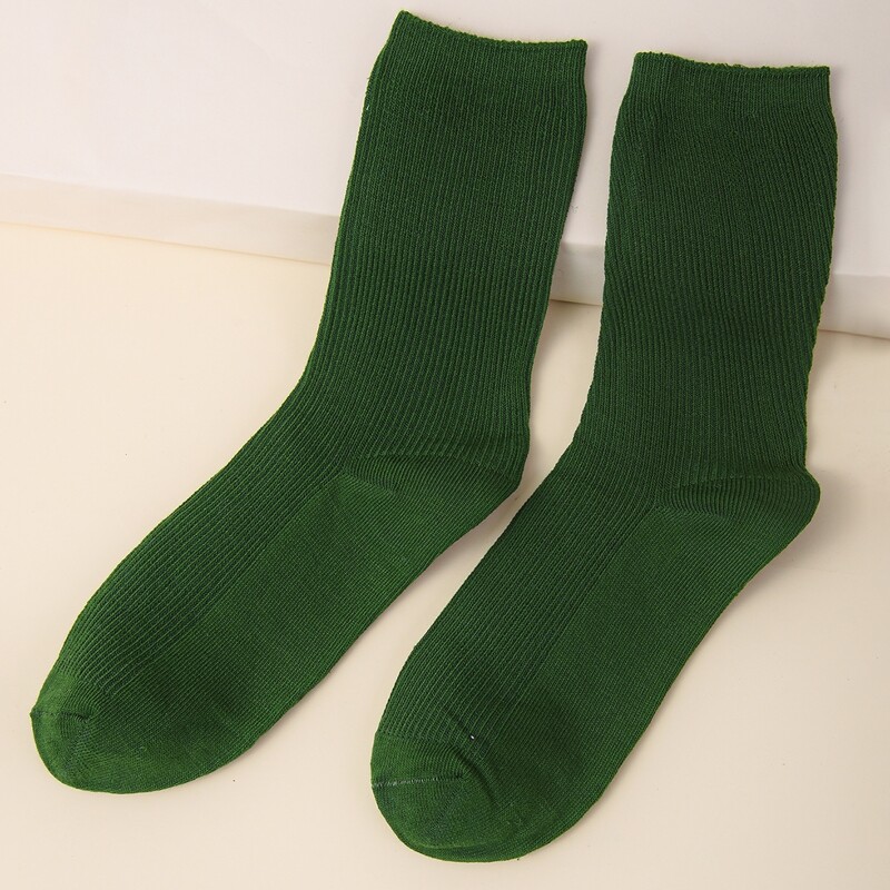

Solid Crew Socks, Green