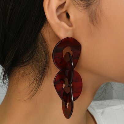 Chain Design Drop Earrings