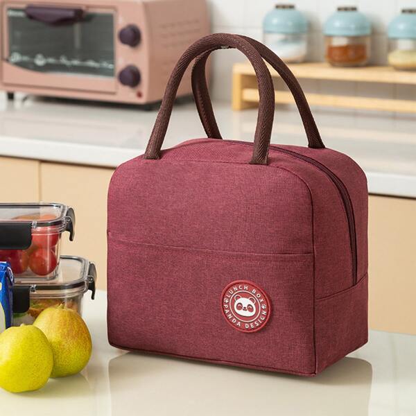 

1pc Panda Pattern Random Color Lunch Bag, Multicolor