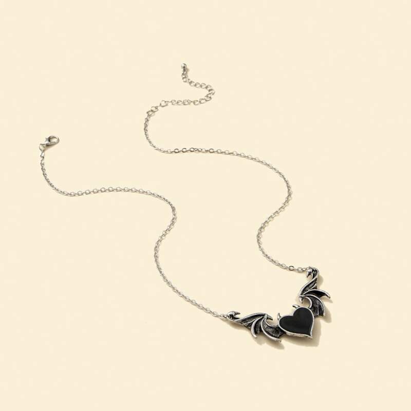 

Heart Pendant Necklace, Silver