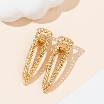2pcs Chain Decor Hair Clip
