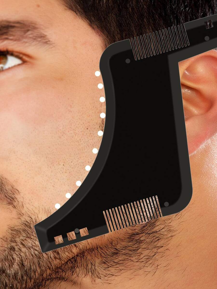 1pc Men Beard Comb - Black - View 1