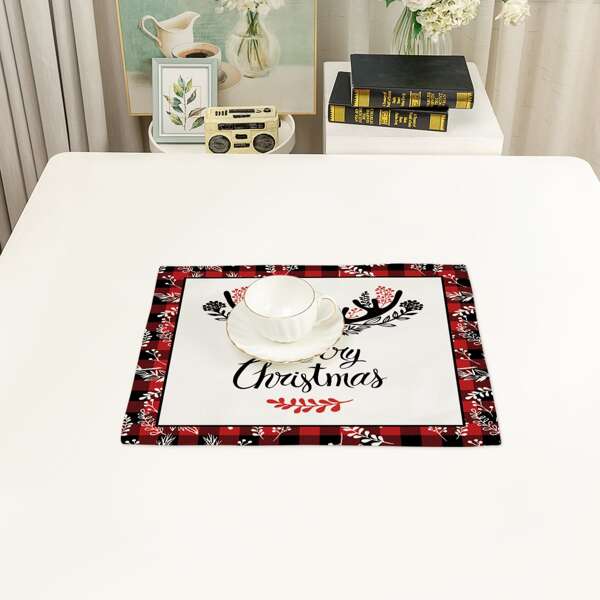 

Christmas Slogan Graphic Placemat, Multicolor