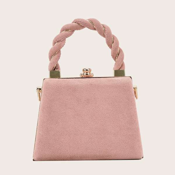 

Minimalist Clip Top Box Bag, Pink
