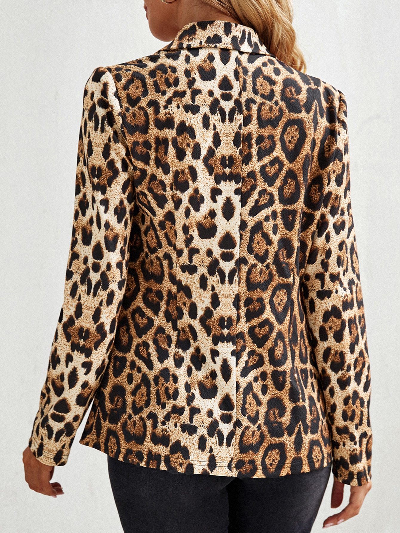leopard print fitted jacket