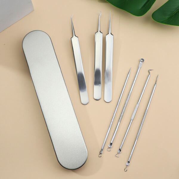 

7pcs Acne Needle & 1pc Storage Box, Silver
