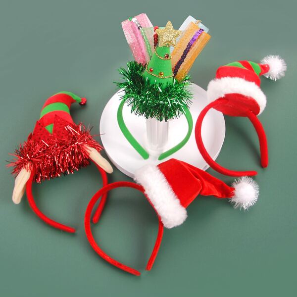 

4pcs Christmas Hat Decor Headband, Multicolor