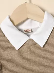 Young Girl Ruffle Trim Top & Flounce Sleeve Blouse - Multicolor - View 4